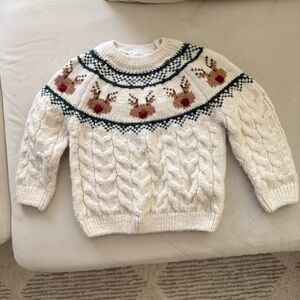 Cozy White Reindeer Sweater